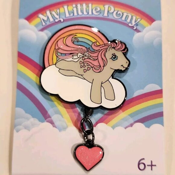Loungefly My Little Pony Heart Dangle Rainbow Glitter Enamel Pin NEW - Picture 1 of 10